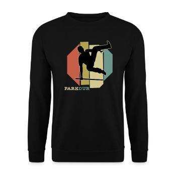 Parkour Sport - Unisex Sweatshirt - black - Front - Alina (178cm) & Michal (187cm)