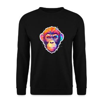 Affenkopf Polygon - Unisex Pullover - Schwarz - Vorne - Alina (178cm) & Michal (187cm)