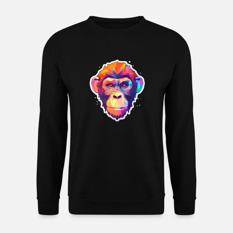 Monkey Head Polygon - Unisex Sweatshirt - black