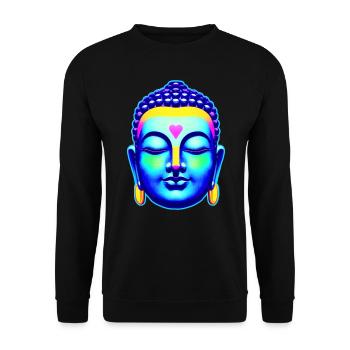 Buddha head in chakra colors - Unisex Sweatshirt - black - Front - Alina (178cm) & Michal (187cm)