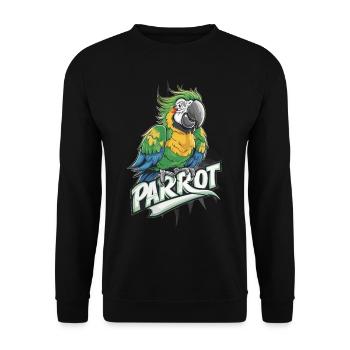 Ara Papagei für einen Vogelliebhaber - Unisex Pullover - Schwarz - Vorne - Alina (178cm) & Michal (187cm)