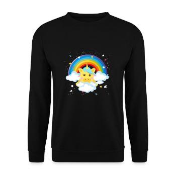 mignon poney licorne arc en ciel cadeau bébé enfant - Sweat-shirt Unisexe - noir - Devant - Alina (178cm) & Michal (187cm)