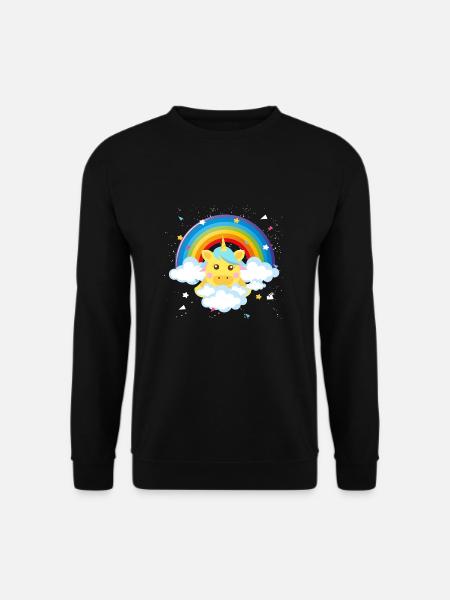 süßes Pony Einhorn Regenbogen Geschenk Baby Kind - Unisex Pullover - Schwarz