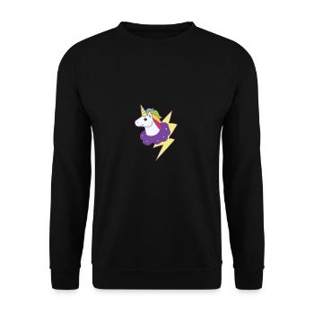 Licorne colorée arc-en-ciel flash idée de cadeau - Sweat-shirt Unisexe - noir - Devant - Alina (178cm) & Michal (187cm)