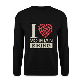 I love mountain biking I love mountain biking - Unisex Sweatshirt - black - Front - Alina (178cm) & Michal (187cm)
