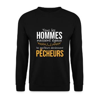 Les meilleurs deviennent pêcheurs - Sweat-shirt Unisexe - noir - Devant - Alina (178cm) & Michal (187cm)