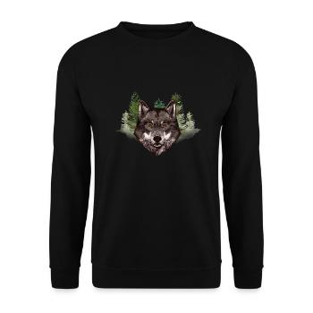 Wolf Gris forêt sauvage sauvage créature - Sweat-shirt Unisexe - noir - Devant - Alina (178cm) & Michal (187cm)