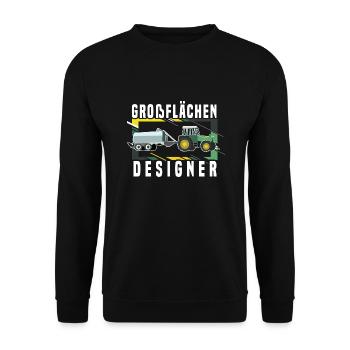 Großflächendesigner Traktorfahrer - Unisex Pullover - Schwarz - Vorne - Alina (178cm) & Michal (187cm)