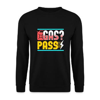 Electric Vehicle - Gas Pass - Unisex Sweatshirt - black - Front - Alina (178cm) & Michal (187cm)
