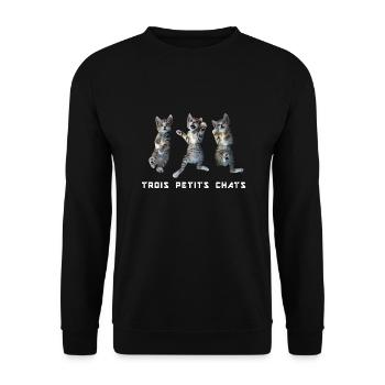 3 petits chats - Sweat-shirt Unisexe - noir - Devant - Alina (178cm) & Michal (187cm)