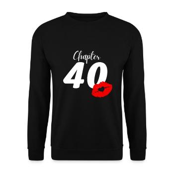40. Geburtstag - Unisex Pullover - Schwarz - Vorne - Alina (178cm) & Michal (187cm)