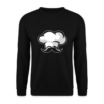 Male Chef Hat - Unisex Sweatshirt - black - Front - Alina (178cm) & Michal (187cm)