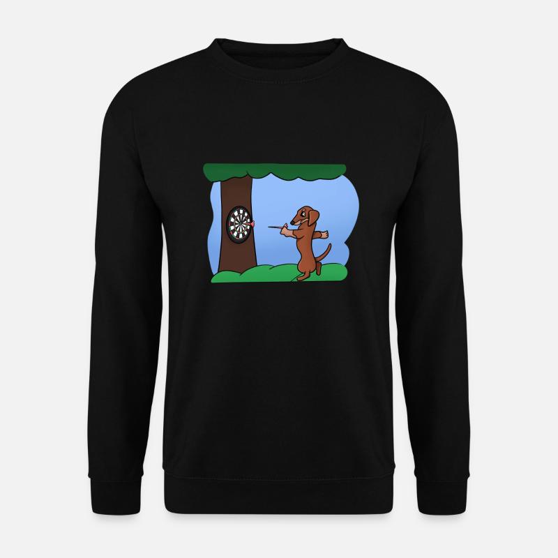 Dog Playing Darts - Unisex Sweatshirt - black