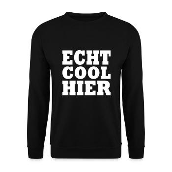Echt cool hier - Unisex Pullover - Schwarz - Vorne - Alina (178cm) & Michal (187cm)