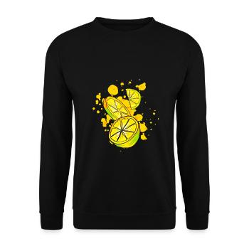 Zitronen Shirt - Unisex Pullover - Schwarz - Vorne - Alina (178cm) & Michal (187cm)