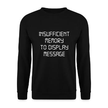 Mémoire insuffisante pour afficher le message - Sweat-shirt Unisexe - noir - Devant - Alina (178cm) & Michal (187cm)