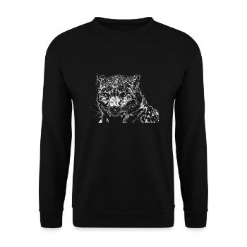 Snow leopard - Unisex Sweatshirt - black - Front - Alina (178cm) & Michal (187cm)