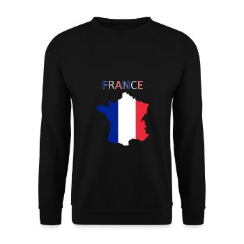 Frankreich Flagge - Kunstdesign - Unisex Pullover - Schwarz - Vorne - Alina (178cm) & Michal (187cm)