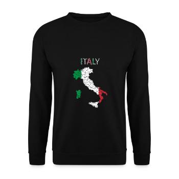 Italy Flag - Art Design - Unisex Sweatshirt - black - Front - Alina (178cm) & Michal (187cm)