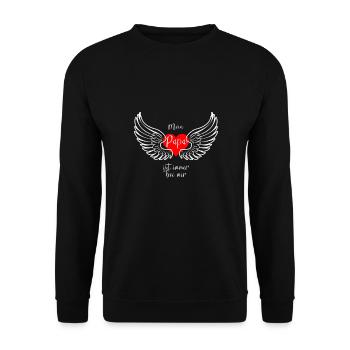 Mein Papa ist immer bei mir - Unisex Pullover - Schwarz - Vorne - Alina (178cm) & Michal (187cm)