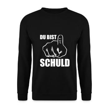 Du bist Schuld - Unisex Pullover - Schwarz - Vorne - Alina (178cm) & Michal (187cm)