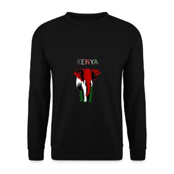 Elefant Kenia Reise Safari - Unisex Pullover - Schwarz - Vorne - Alina (178cm) & Michal (187cm)