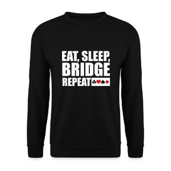 Bridge Eat Sleep Bridge Wiederholen - Unisex Pullover - Schwarz - Vorne - Alina (178cm) & Michal (187cm)