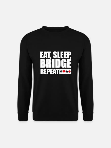 Bridge Eat Sleep Bridge Wiederholen - Unisex Pullover - Schwarz