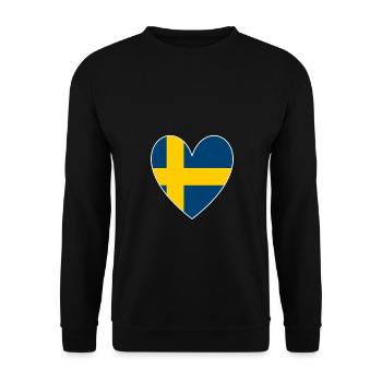 Schweden Herz - Unisex Pullover - Schwarz - Vorne - Alina (178cm) & Michal (187cm)