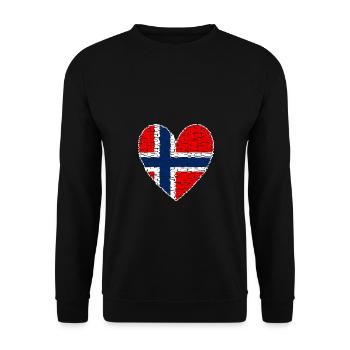 Norvège Coeur - Sweat-shirt Unisexe - noir - Devant - Alina (178cm) & Michal (187cm)