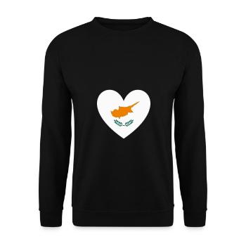 Zypern Flagge Herz - Unisex Pullover - Schwarz - Vorne - Alina (178cm) & Michal (187cm)