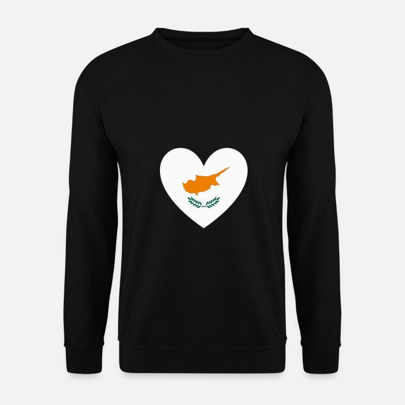 Drapeau de Chypre Coeur - Sweat-shirt Unisexe - noir