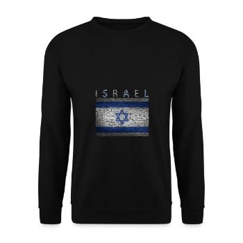 Israel flag - Unisex Sweatshirt - black - Front - Alina (178cm) & Michal (187cm)