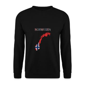 Norway Map Art Design - Unisex Sweatshirt - black - Front - Alina (178cm) & Michal (187cm)