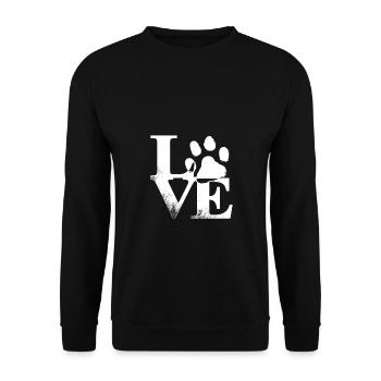Love Hundepfote Hund Lustig - Unisex Pullover - Schwarz - Vorne - Alina (178cm) & Michal (187cm)