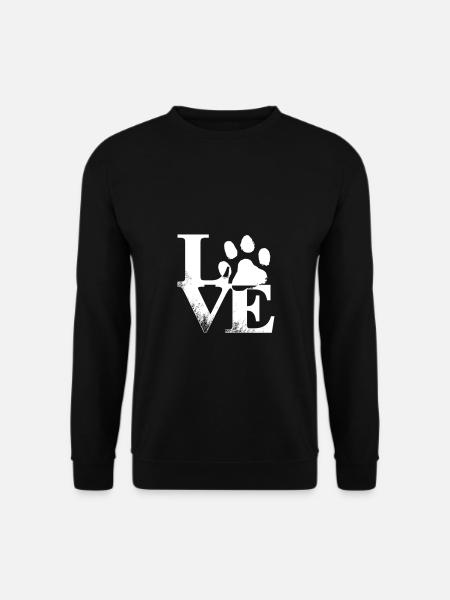 Love Hundepfote Hund Lustig - Unisex Pullover - Schwarz