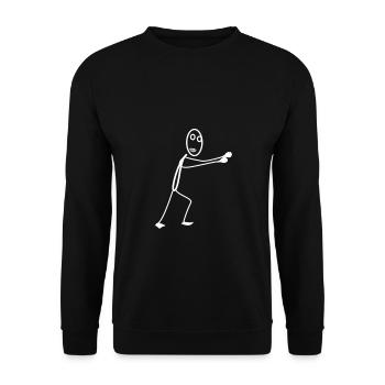 Drôle de bâton laid Figure drôle - Sweat-shirt Unisexe - noir - Devant - Alina (178cm) & Michal (187cm)