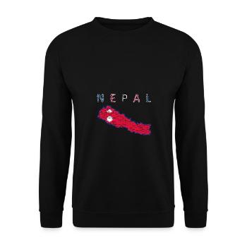 Népal Carte Drapeau Katmandou Himalaya - Sweat-shirt Unisexe - noir - Devant - Alina (178cm) & Michal (187cm)