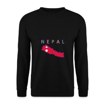 Népal Carte Drapeau Katmandou - Sweat-shirt Unisexe - noir - Devant - Alina (178cm) & Michal (187cm)