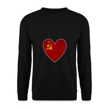 Soviet Union Flag Heart Russia - Unisex Sweatshirt - black - Front - Alina (178cm) & Michal (187cm)