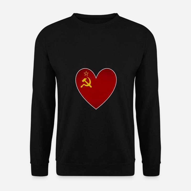 Soviet Union Flag Heart Russia - Unisex Sweatshirt - black
