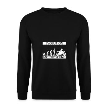 Evolution Motorcycling Motorradfahrerin Bikerin - Unisex Pullover - Schwarz - Vorne - Alina (178cm) & Michal (187cm)