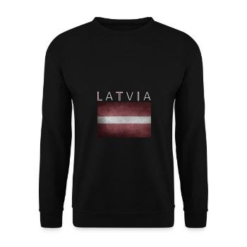 Lettonie Lettonie Riga Drapeau - Sweat-shirt Unisexe - noir - Devant - Alina (178cm) & Michal (187cm)