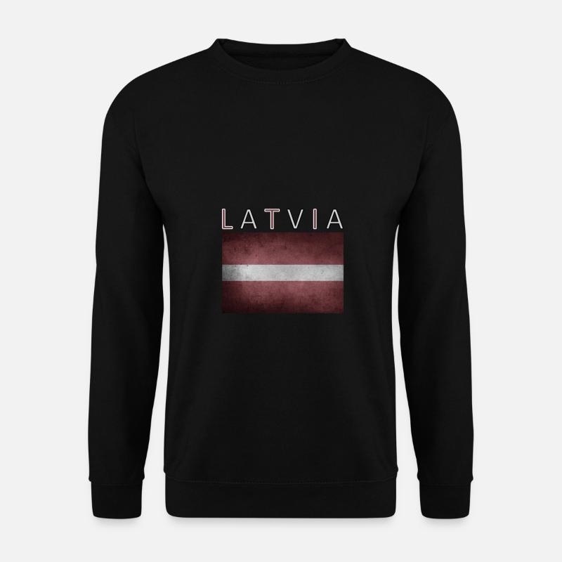Lettland Latvia Riga Flagge - Unisex Pullover - Schwarz