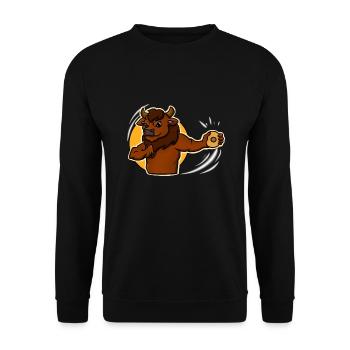 Discus Thrower Bison - Unisex Sweatshirt - black - Front - Alina (178cm) & Michal (187cm)