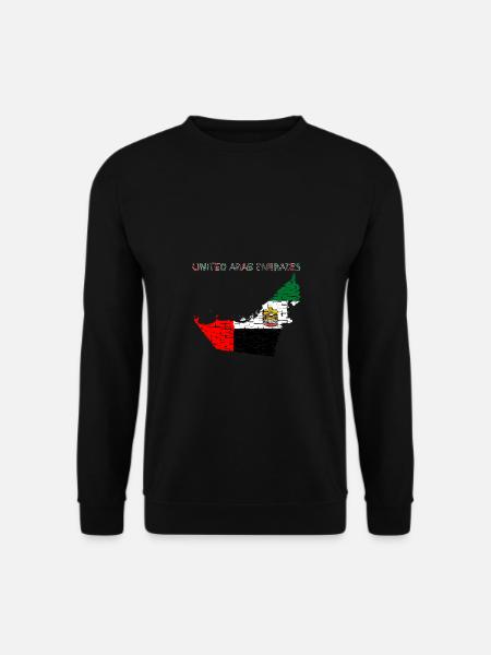 United Arab Emirates Map Flag UAE Dubai - Unisex Sweatshirt - black