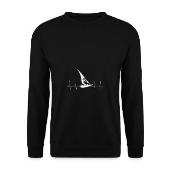 Heartbeat Windsurfing Herzschlag Windsurfen Sport - Unisex Sweatshirt - black - Front - Alina (178cm) & Michal (187cm)