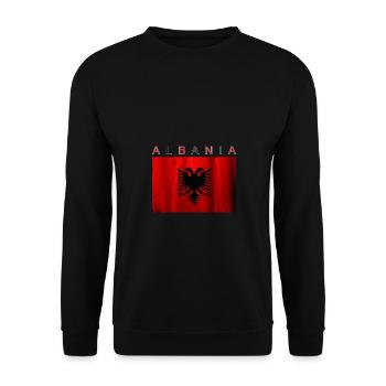 Albanien Flagge Tirana - Unisex Pullover - Schwarz - Vorne - Alina (178cm) & Michal (187cm)