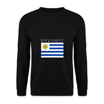 Uruguay Flagge Montevideo - Unisex Pullover - Schwarz - Vorne - Alina (178cm) & Michal (187cm)