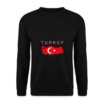 Turkey Map Flag Ankara Istanbul - Unisex Sweatshirt - black - Front - Alina (178cm) & Michal (187cm)